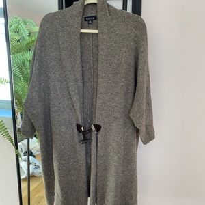 Cute & simple wool gray cardigan
